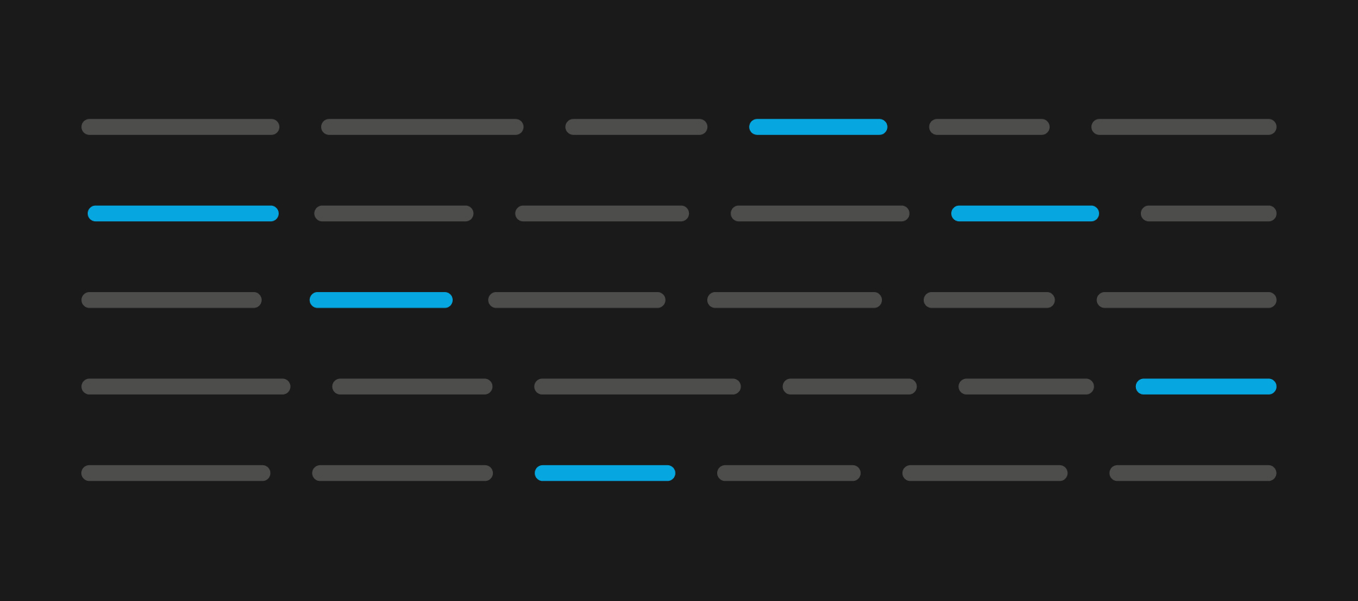 Dark background with rows of horizontal gray bars and scattered blue accent bars in a data-line pattern. Decorative, no text.